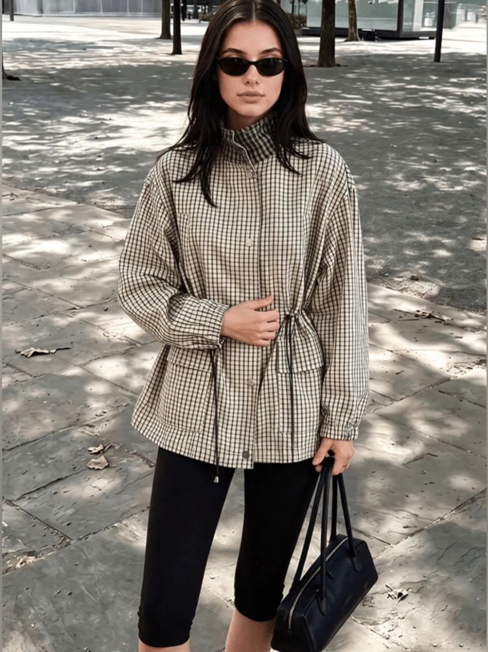 ZARA ✨VIRAL✨Check High-Neck Jacket - Picture 13 of 14